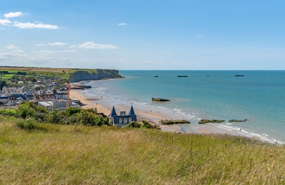 Gold Beach ved Arromanches-les-Bains i Normandiet