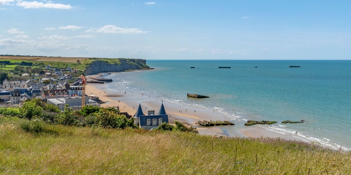 Gold Beach ved Arromanches-les-Bains i Normandiet