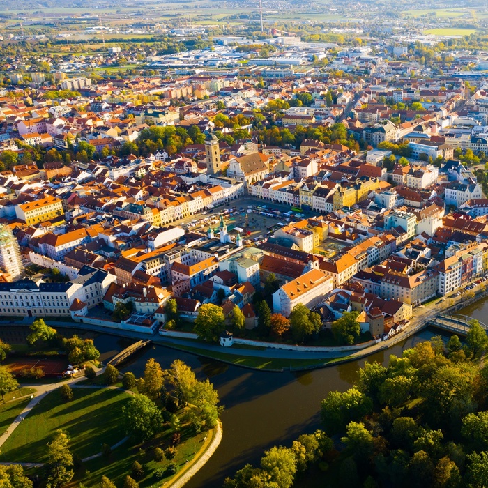 Ceske Budejovice fra oven