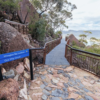 Skilt mod Wineglass Bay Lookout i Freycinet National Park på Tasmanien