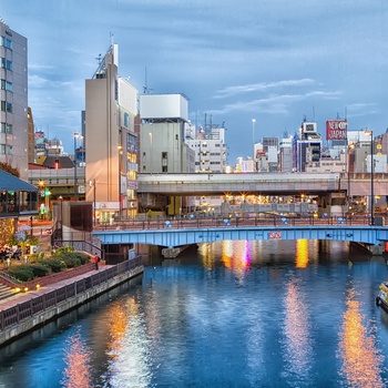 Aftenstemning omkring floden Dotonbori River, Japan - AS