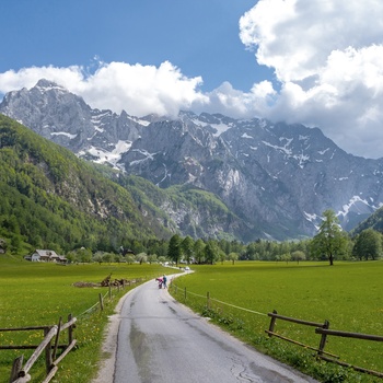 Vej ind i Logar-dalen i Slovenien