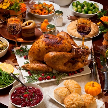 Thanksgiving middag - det store middagsbord