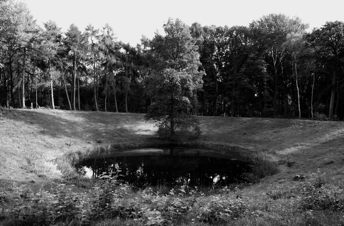 Belgien, Ypres - krater efter minesprængning ved Hill 60