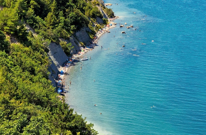 Strunjan strand i naturparken i Slovenien - Foto Margareta Nemes Unsplash