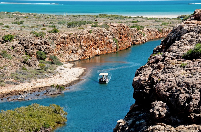 Bådtur på Yardie Creek i Cape Range National Park – Western Australia