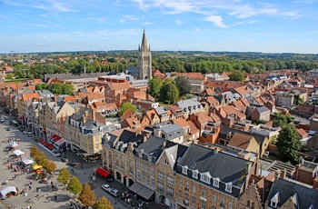 Belgien, Ypres - panoramo over byen