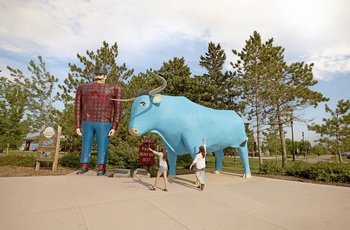 Paul Bunyan og Babe the Blue Ox i byen Bemidje, Minnesota