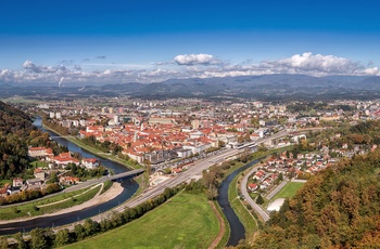 Udsigt til Cejle by fra Celje Slot, Slovenien