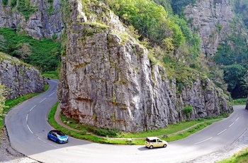 Cheddar Gorge Road i Somerset, Sydengland