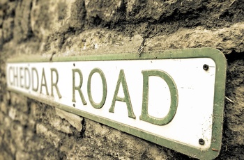 Vejskilt til Cheddar Gorge Road i Somerset, Sydengland