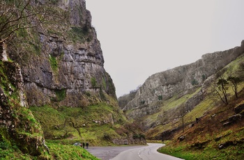 Cheddar Gorge Road i Somerset, Sydengland