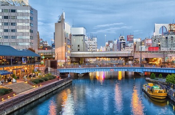 Aftenstemning omkring floden Dotonbori River, Japan - AS