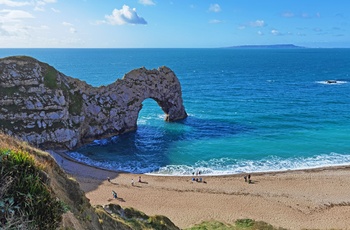 Durdle Door - en af verdens mest berømte stenbuer på Jurassic Coast - Sydengland