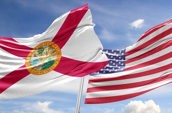 Floridas flag og Stars and Stripes