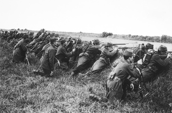 Frankrig, Marne - franske soldater parat til at modstå et tysk angreb ved slaget ved Marne 6-12 september 1914