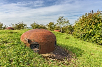 Frankrig, Moselle, Gros-Rederching - kanontårne i Welschhof bunkeren på Maginot Linjen, Frankrig