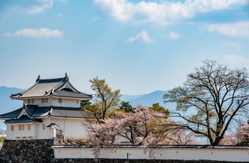 Fukuoka slotsruin i Maizuru Park, Fukuoka i Japan