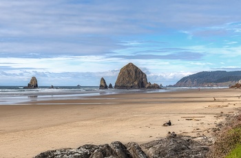 Haystack Rock og Canon Beach i Oregon