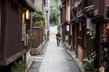 Higashi Chaya distriktet med traditionelle te-huse i Kanazawa, Japan