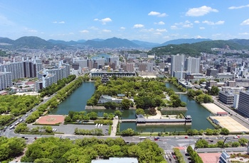 Hiroshima slot set fra en drone, Japan AS