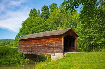 Hyde Hall Bridge - den ældste overdækkede bro i New York State og hele USA