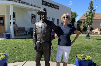 Bronzefigur af Theodore Roosevelt i Medora, ND