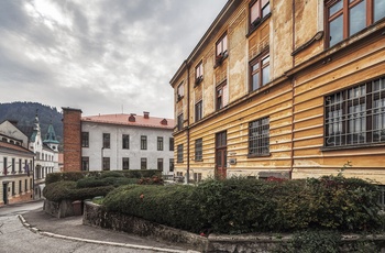 Den gamle bydel i Idrija, Slovenien