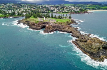 Udsigt og Kiama og området med Kiama Blowhole - New South Wales, Australien