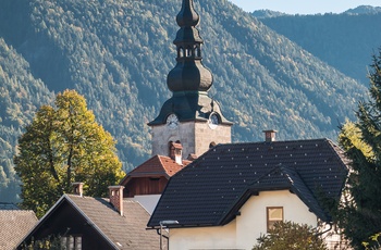 Kranjska Gora i de julianske Alper i Slovenien