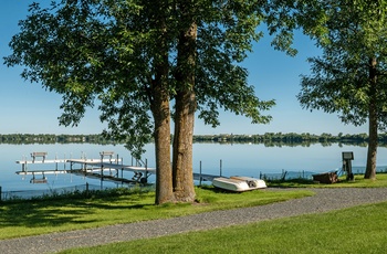 Udsigt til byen og søen Bemidji i Minnesota