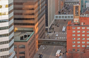 Nogle få af Minneapolis mange gangbroer eller Skyways - Minnesota