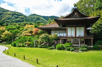 Den kejserlige villa Okochi Sanso Garden i Kyoto, Japan