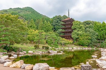 Det buddhistiske Rurikō-ji tempel i Kozan Park, Yamaguchi i Japan