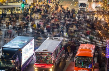 Fodgængerovergangen Shibuya Crossing i Tokyo, Japan