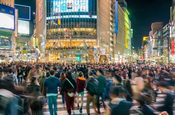 Fodgængerovergangen Shibuya Crossing i Tokyo, Japan