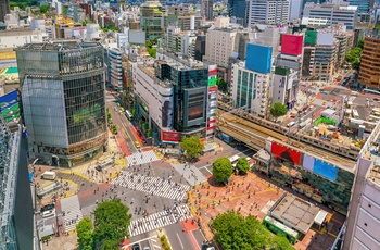 Fodgængerovergangen Shibuya Crossing i Tokyo, Japan