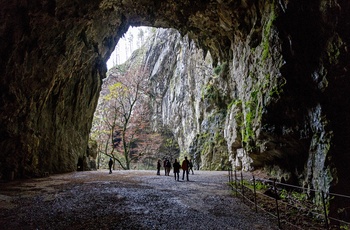 Indgangen til Skocjan-grotten i Slovenien