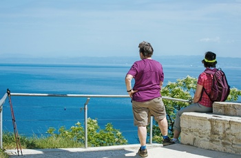 Udsigt ud over Adriaterhavet fra Strunjan Naturpark i Slovenien