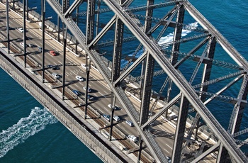 Sydney Harbour Bridge fra en helikopter