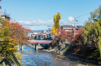 Miyagawa floden gennem byen Takayama - Japan