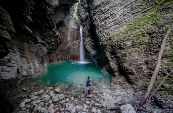 Vandfaldet Kozjak Falls i Slovenien