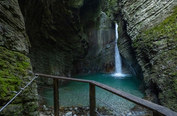 Vandfaldet Kozjak Falls i Slovenien