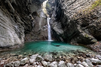 Vandfaldet Kozjak Falls i Slovenien