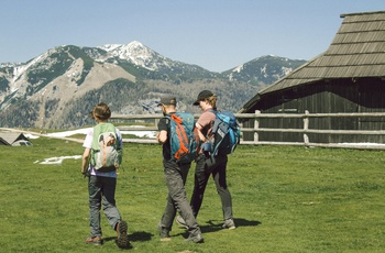 Hikere ved hyrdebolig i Velika planina - det store græsningsplateau i Slovenien - Foto: Chiara Tocco Unsplash