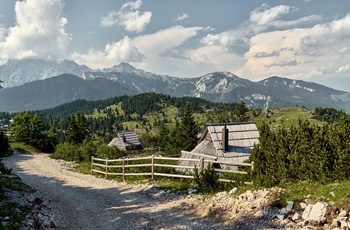 Hyrdeboliger i Velika planina - det store græsningsplateau i Slovenien