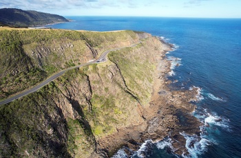 Udsigt til Great Ocean Road nær Apollo Bay, Victoria i Australien